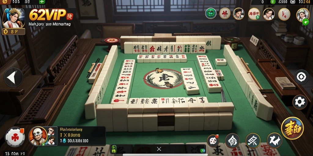 Screenshot utama menunjukkan gameplay Mahjong yang menegangkan dan menarik.