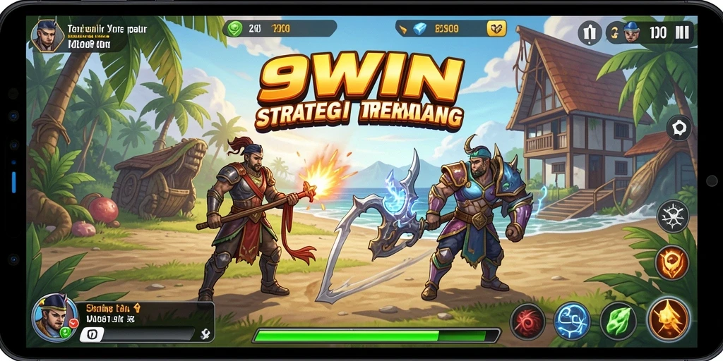 Tampilan gameplay 9WIN dengan aksi strategi yang mendebarkan.