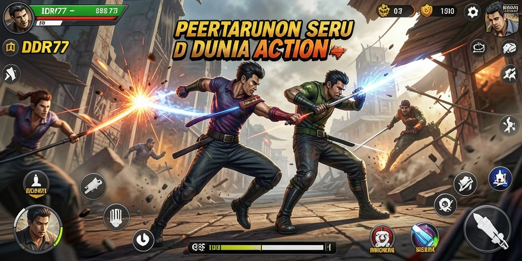 Screenshot gameplay IDR77 menunjukkan aksi seru dalam pertarungan.