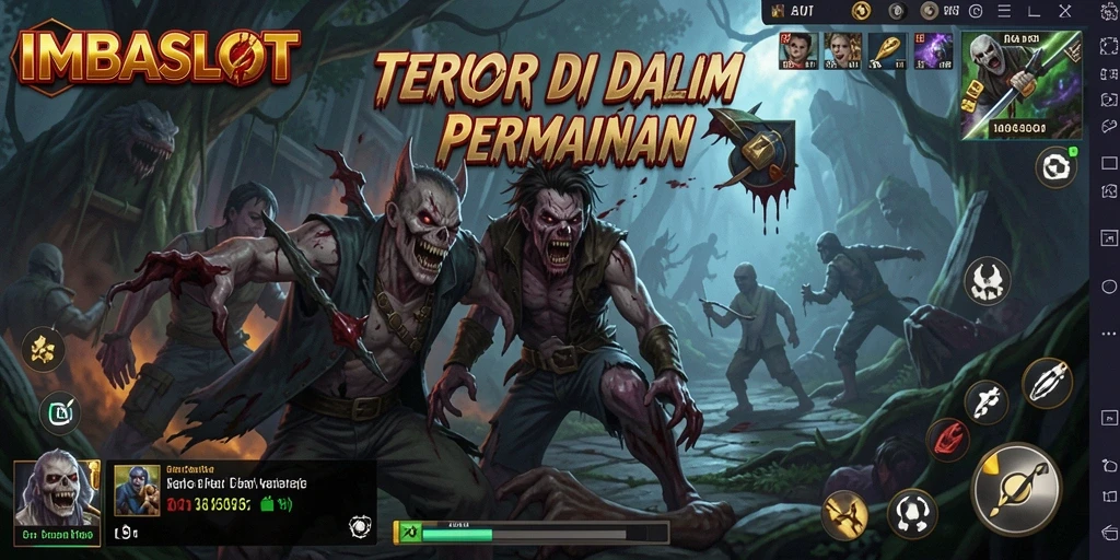 Tangkapan layar gameplay <strong>IMBASLOT</strong> menampilkan suasana mencekam dan elemen horor yang mendebarkan.