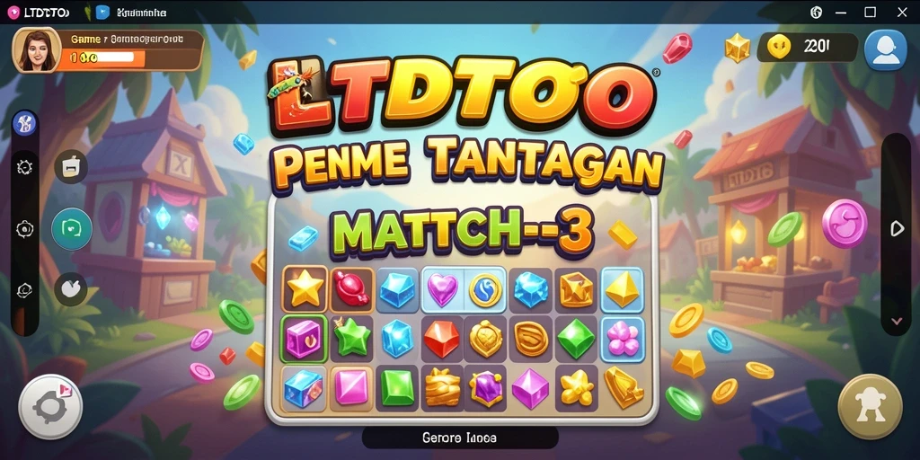 Screenshot LTDTOTO menampilkan gameplay Match-3 yang seru dan penuh warna.