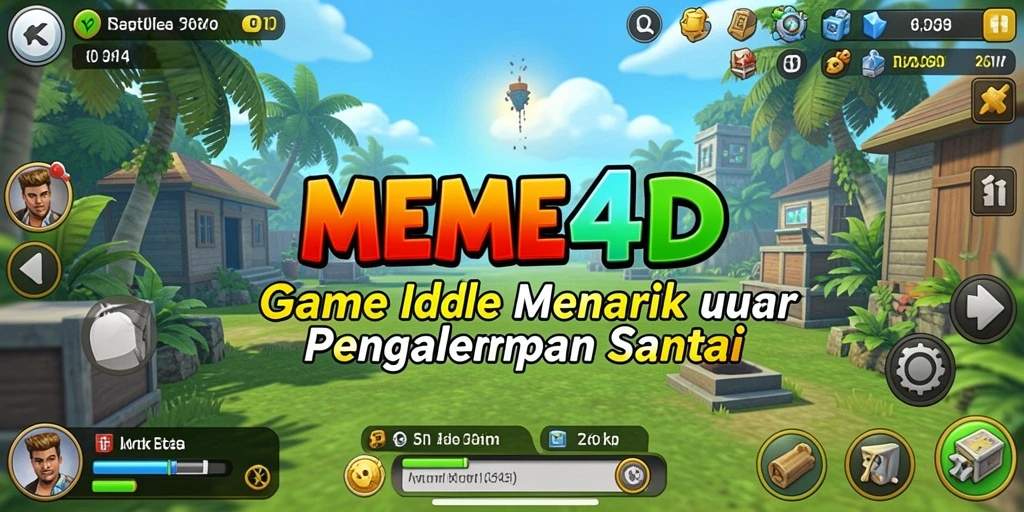 Screenshot MEME4D menampilkan karakter meme 4D dalam gameplay Idle.