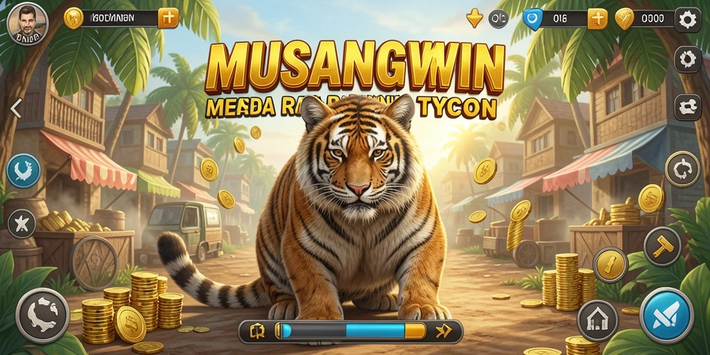Tampilan Screenshot Utama MUSANGWIN dengan gameplay Tycoon.