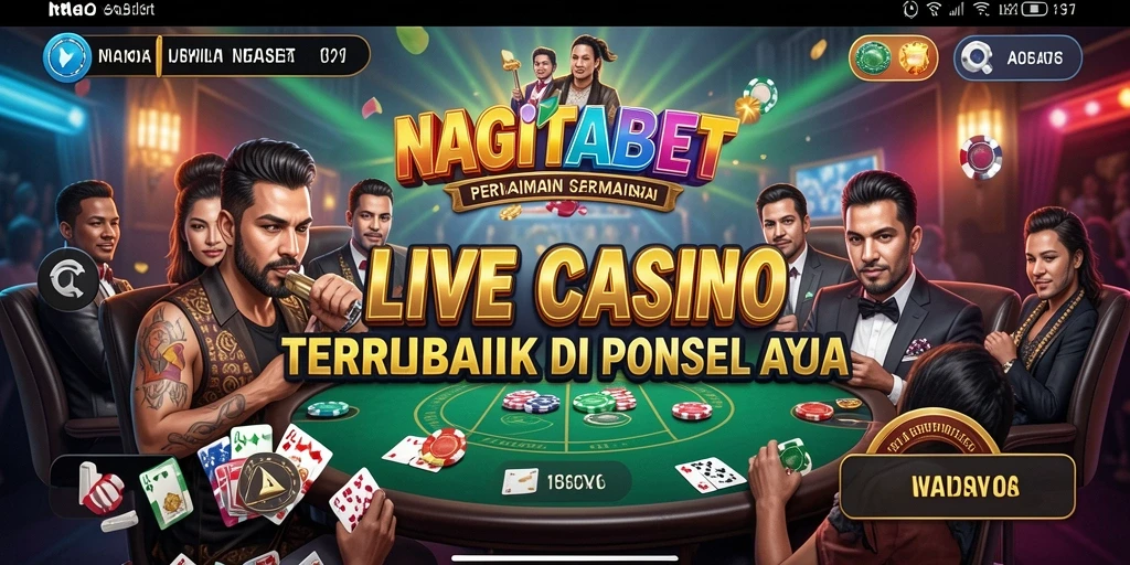 Tangkapan layar NAGITABET menampilkan dealer profesional dan interaksi langsung dengan pemain.