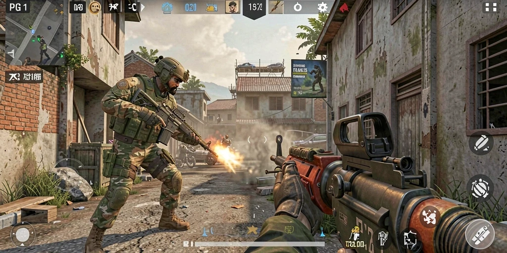 Tampilan menegangkan dari gameplay FPS di PG11.