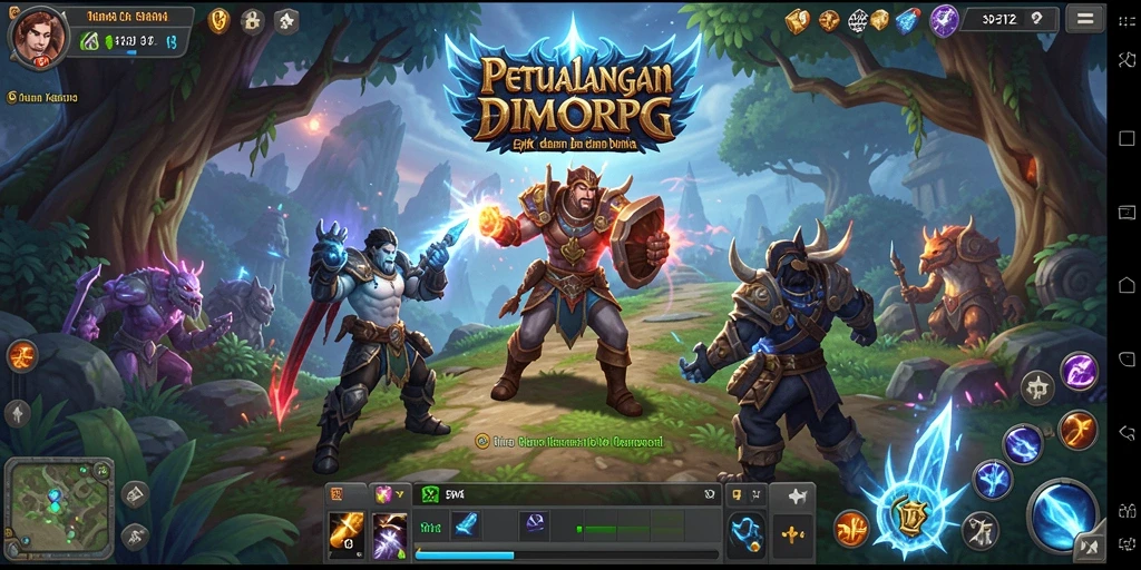 Screenshot gameplay SP212 yang menampilkan pertempuran epik dalam dunia MMORPG.