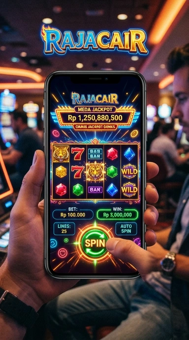 Tampilan halaman unduh aplikasi di Rajacair dengan pilihan jelas.